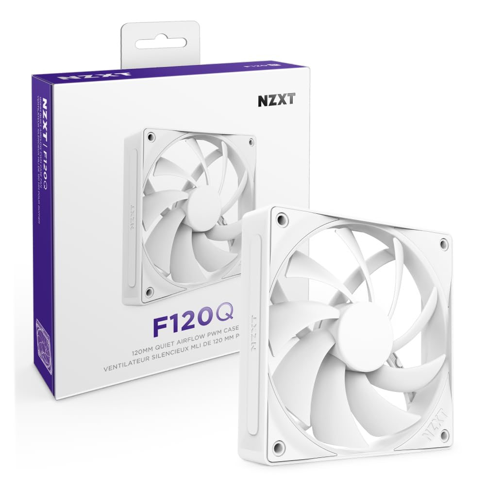 NZXT F120Q - 120mm Quiet Airflow Fans - Single - White