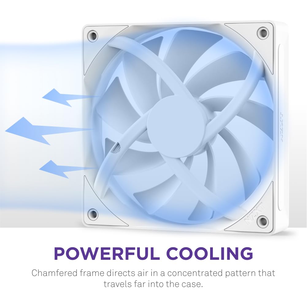 NZXT F120Q - 120mm Quiet Airflow Fans - Single - White