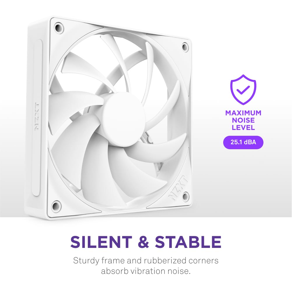 NZXT F120Q - 120mm Quiet Airflow Fans - Single - White