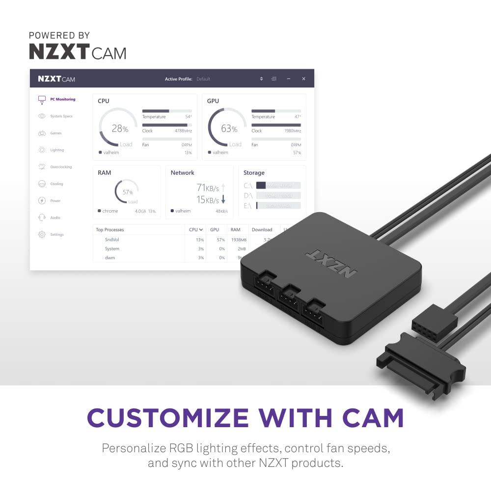 NZXT F120RGB Duo - 120mm Dual-Sided RGB Fan - Single Pack (White)