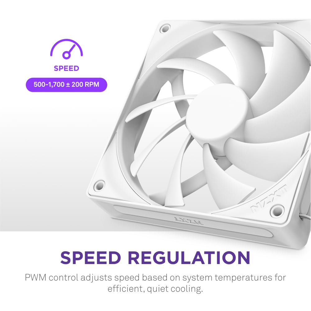 NZXT F120Q - 120mm Quiet Airflow Fans - Single - White
