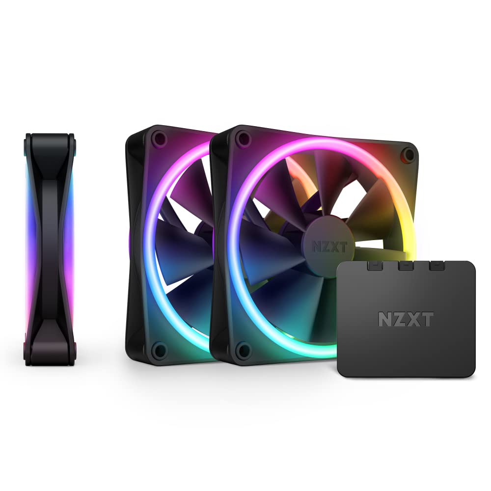 NZXT F120RGB Duo - 120mm Dual-Sided RGB Fan - Triple Pack (Black) w/RGB Controller