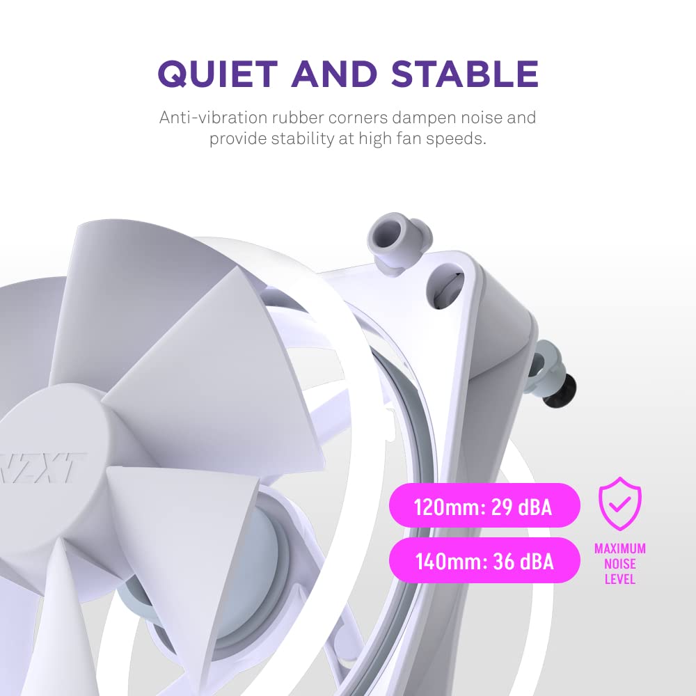 NZXT F120RGB Duo - 120mm Dual-Sided RGB Fan - Single Pack (White)