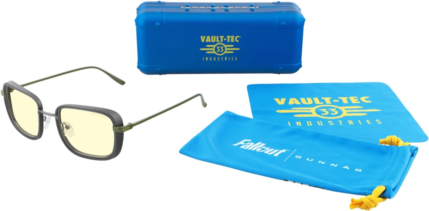 Fallout GUNNAR Gaming, Computer, Blue Light Blocking Glasses – Exclusive Vault 33 Glasses – Patented Lens Technology
