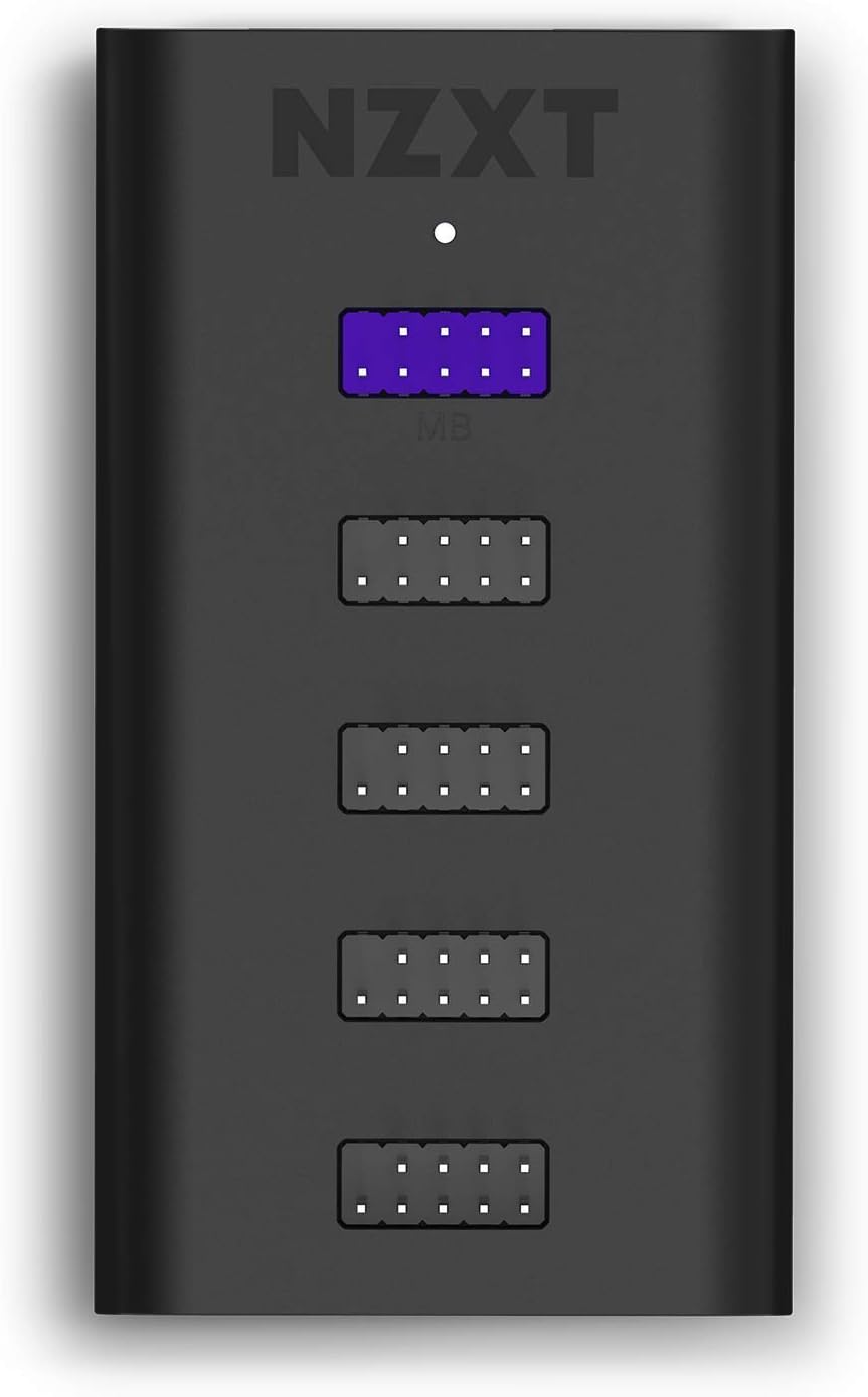 NZXT Internal USB Hub 3 - AC-IUSBH-M3 - 4 Internal USB 2.0 Ports - 3M Dual Lock Tapes - Magnetic Body - Plug and Play