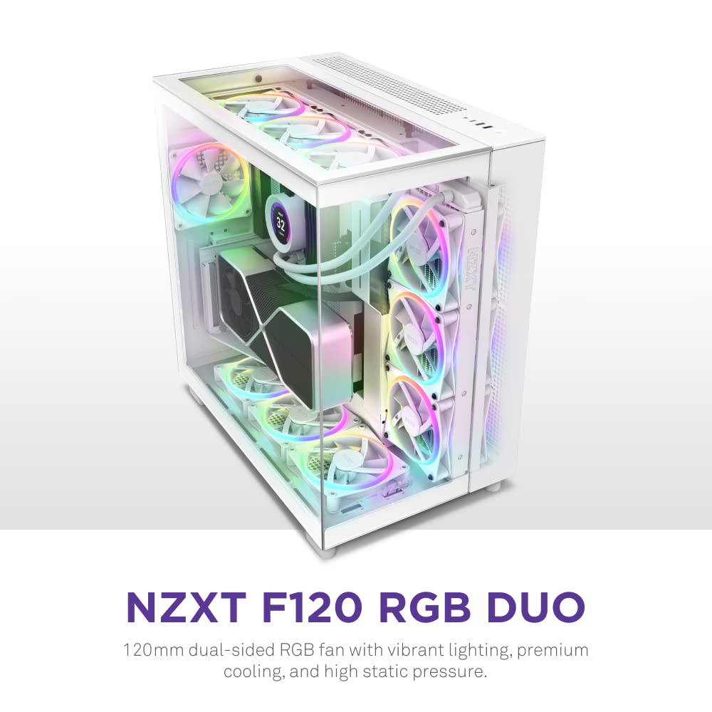 NZXT F120RGB Duo - 120mm Dual-Sided RGB Fan - Single Pack (White)