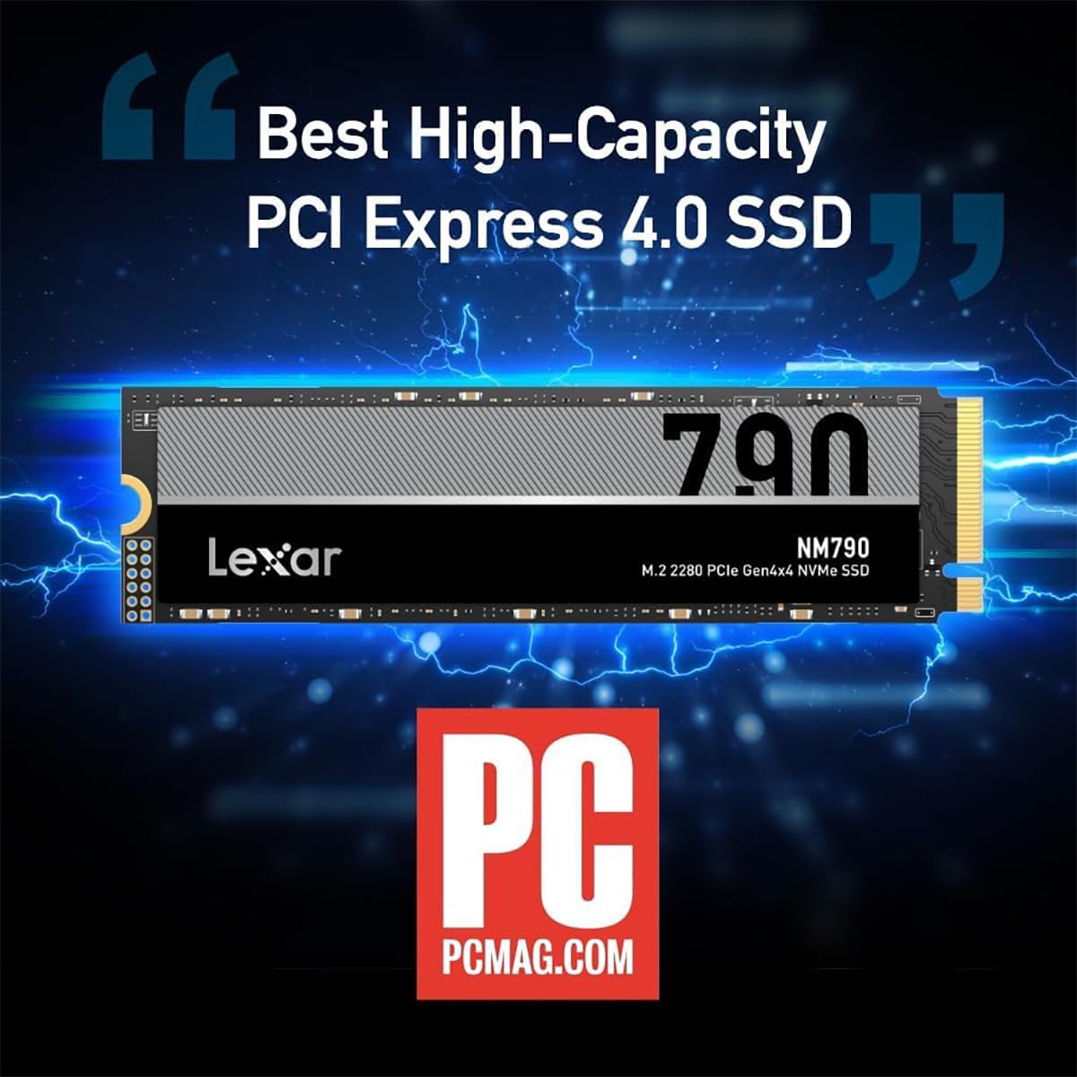 Lexar 4TB NM790 SSD PCIe Gen4 NVMe M.2 2280 Internal Solid State Drive, Up to 7400/6500 MB/s Read/Write, Compatible with PS5, for Gamers and Creators, Black (LNM790X004T-RNNNU)