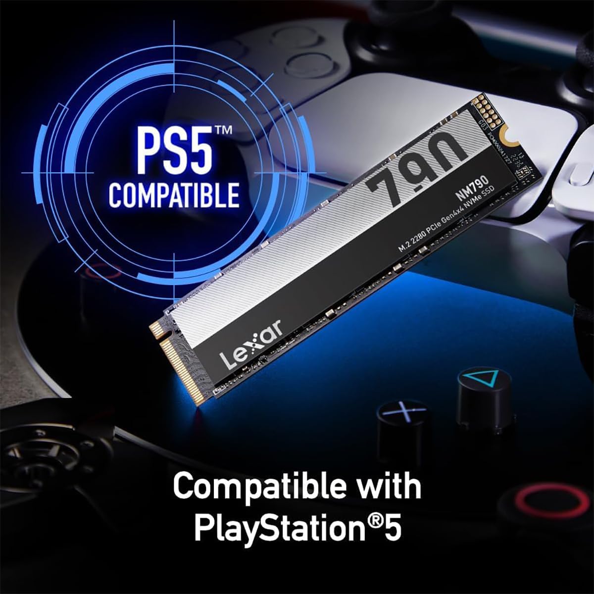 Lexar 4TB NM790 SSD PCIe Gen4 NVMe M.2 2280 Internal Solid State Drive, Up to 7400/6500 MB/s Read/Write, Compatible with PS5, for Gamers and Creators, Black (LNM790X004T-RNNNU)