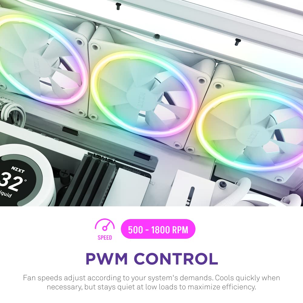 NZXT F120RGB Duo - 120mm Dual-Sided RGB Fan - Single Pack (White)