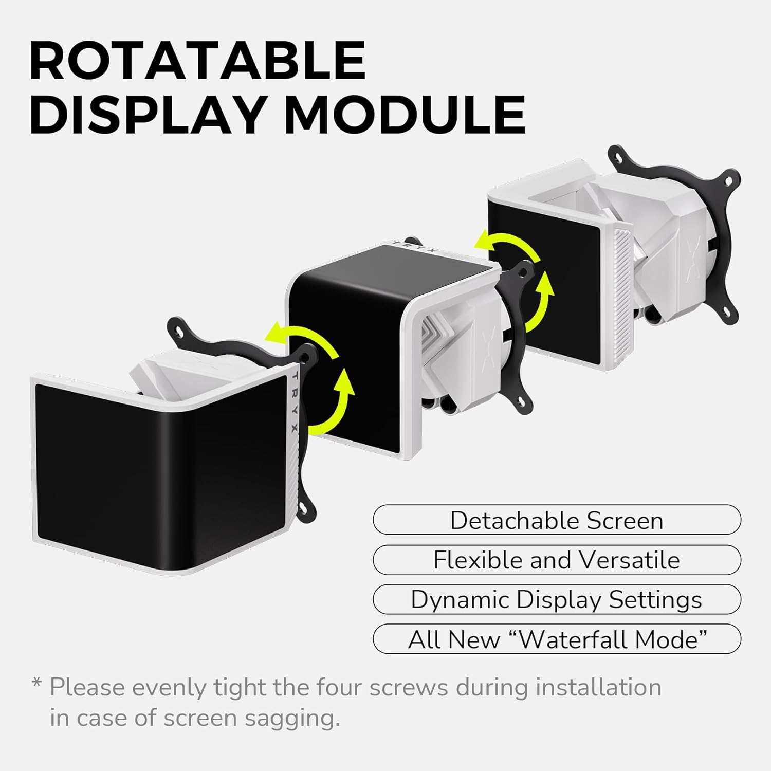 TRYX Panorama SE 360 ARGB 360mm AIO Rotatable 6.5'' AMOLED Curved Screen 3D Anamorphic Effect Customizable AIO Cooler 360mm White Asetek Adela 280w TDP Intel LGA 1851/1700/1200/115X AMD AM5/AM4
