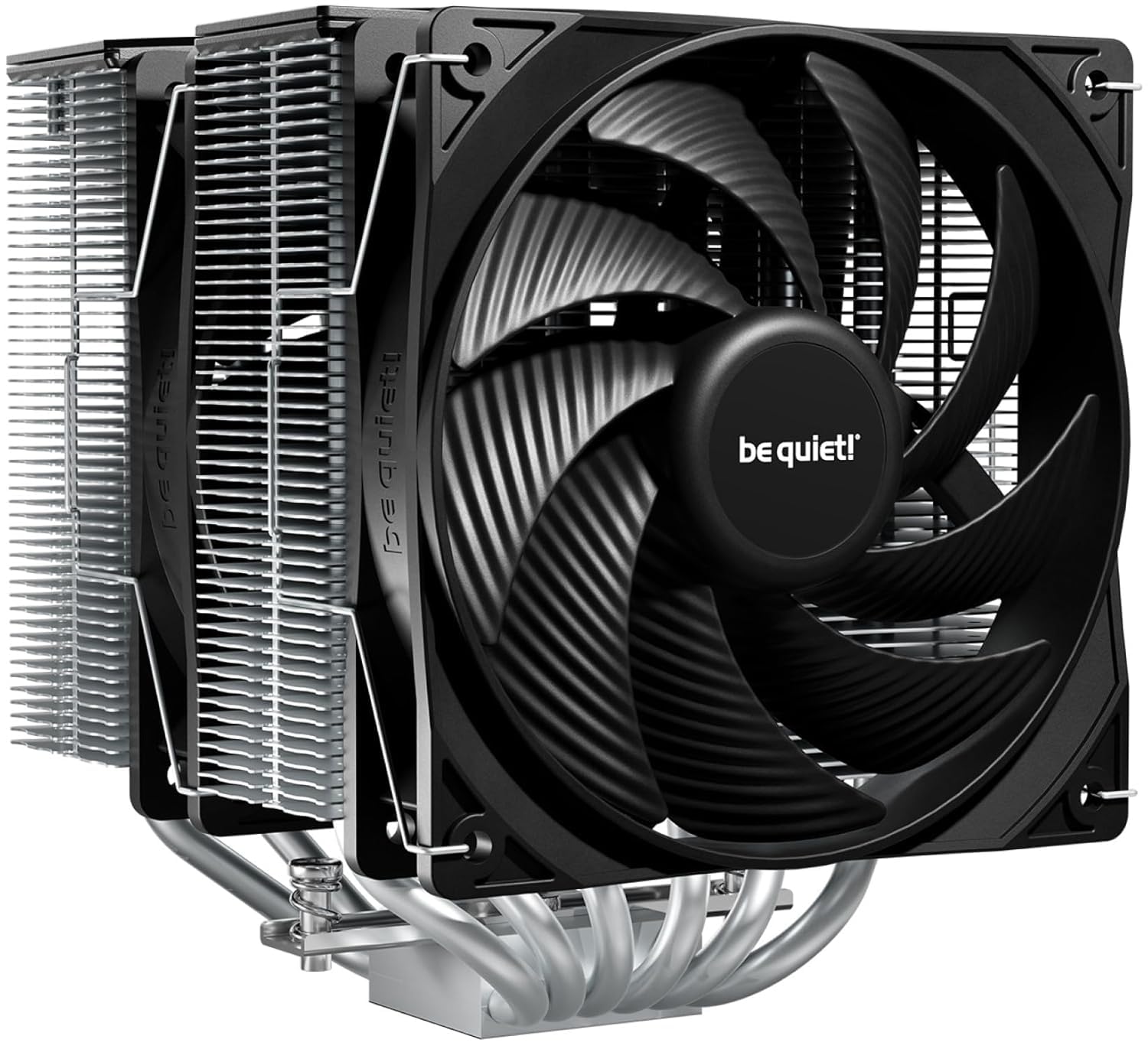 be quiet! Pure Rock Pro 3 Silver CPU Air Cooler | 6 High Performance 6mm Heat Pipes with HDT Technology | 120mm Quiet PWM Fan | AMD:AM4 AM5/Intel LGA 1700/1150/1151/1200 | Silver | BK041