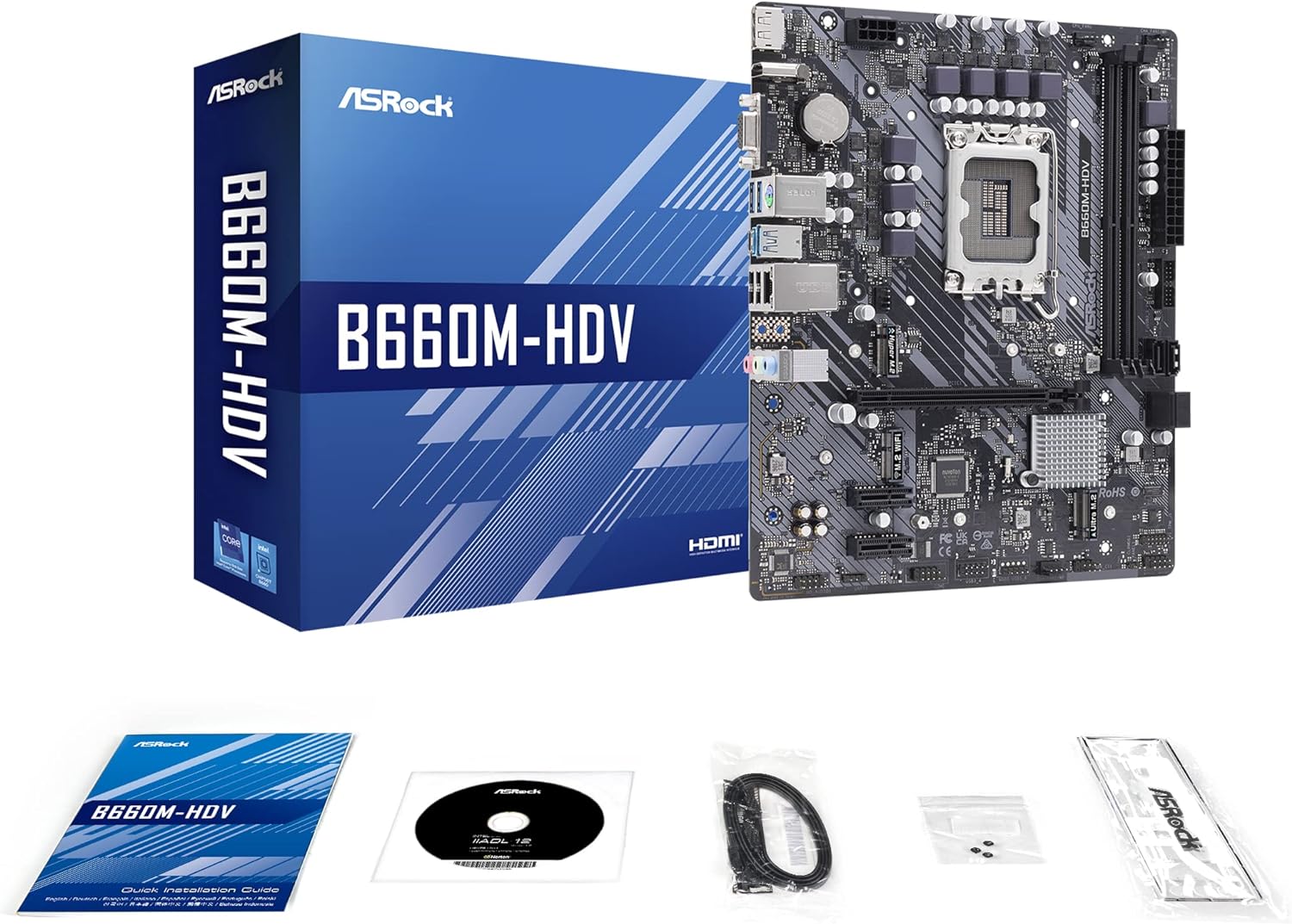 【動作OK】ASRock B660M-HDV ＆ 500W電源（WiFi増設済） ASRock B660M MicroATX Motherboard B660M-HDV – Signature Mart Direct