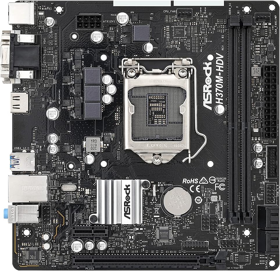 ASRock H370M-HDV LGA1151/ Intel H370/ DDR4/ SATA3&USB3.2/ Micro ATX Motherboard